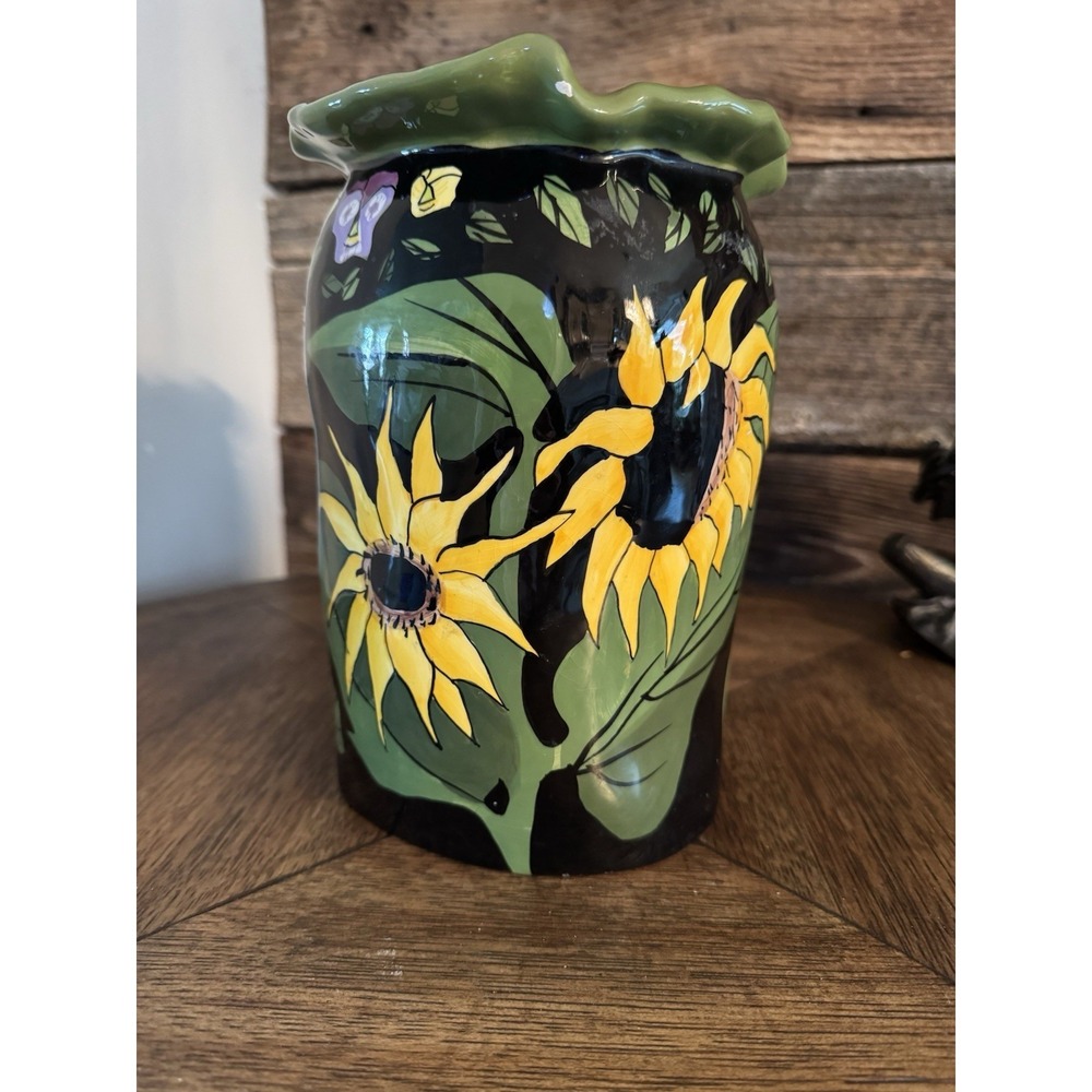 SUSAN PALEY SUNFLOWER VASE FOR GANZ Vase Floral Back Design‎ Flowers Pot Potter